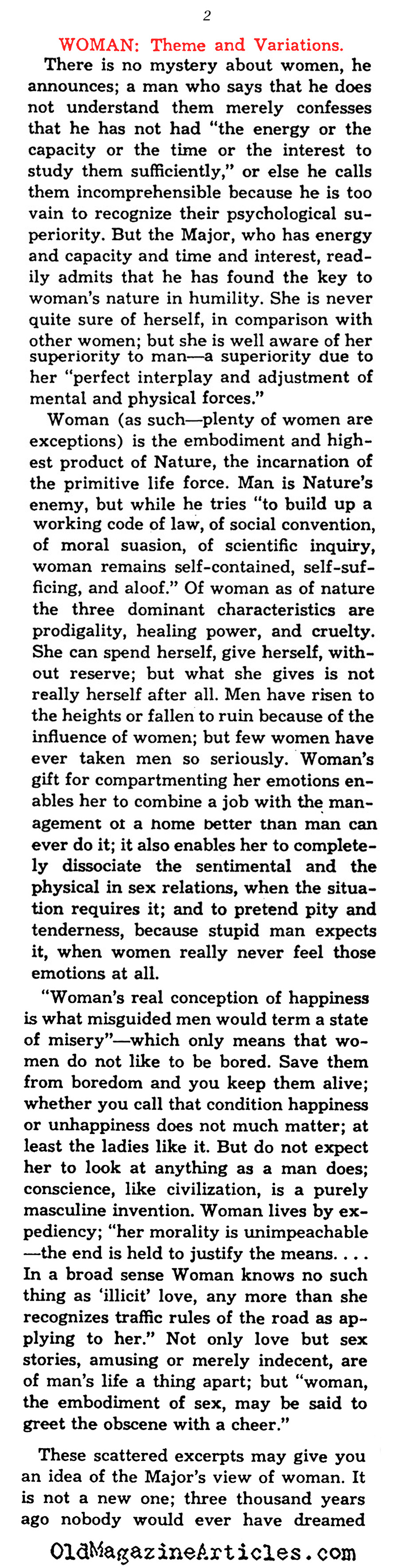 Another Addition to Man's Incomprehension of Woman... (The Saturday Review of Literature, 1932)